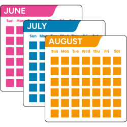 Graphic of calendars for June, July, and August 2025